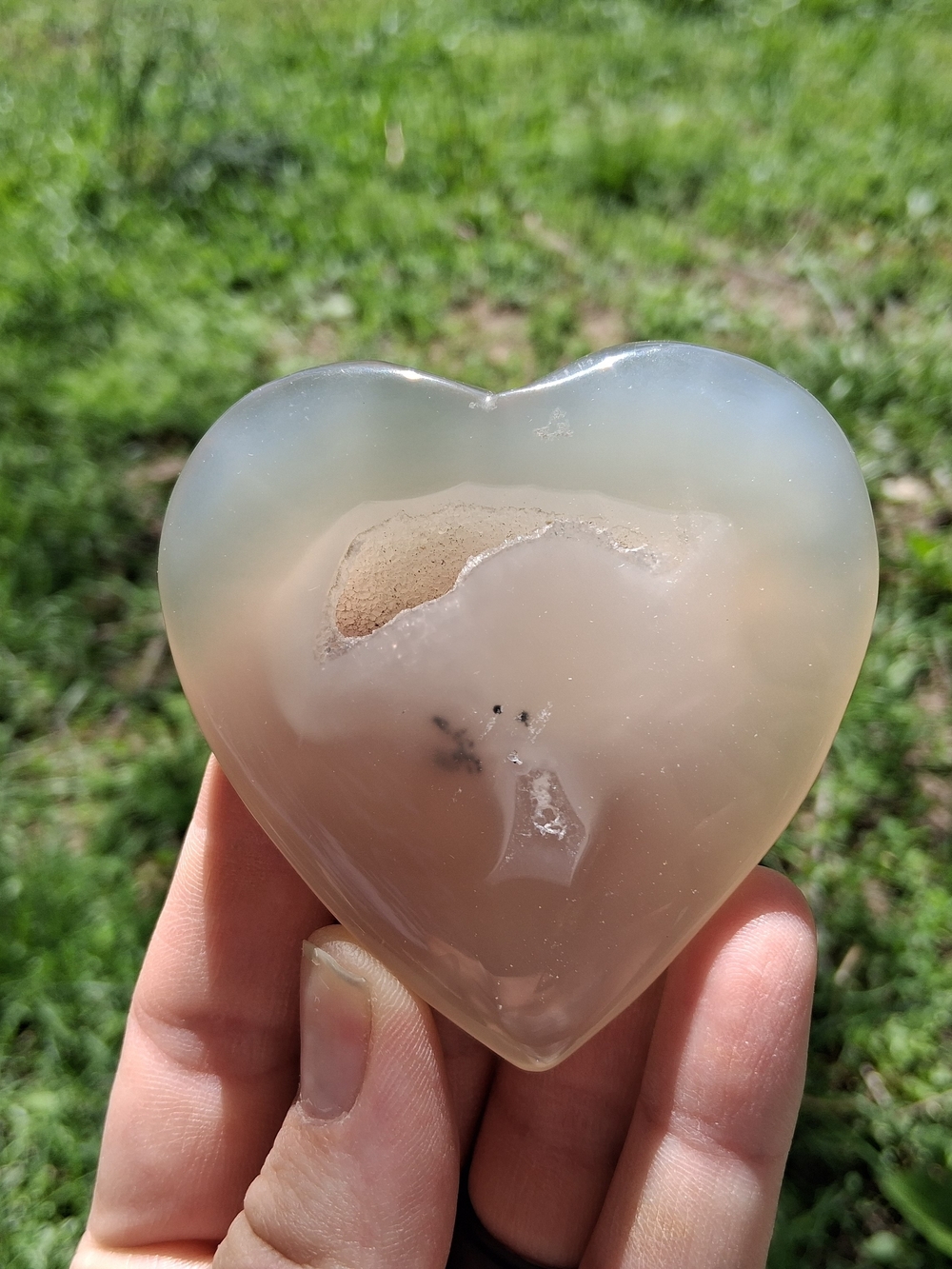 Clear Quartz Heart Druzy Crystal Hole Medium 71.5mm Love Gift Anniversary